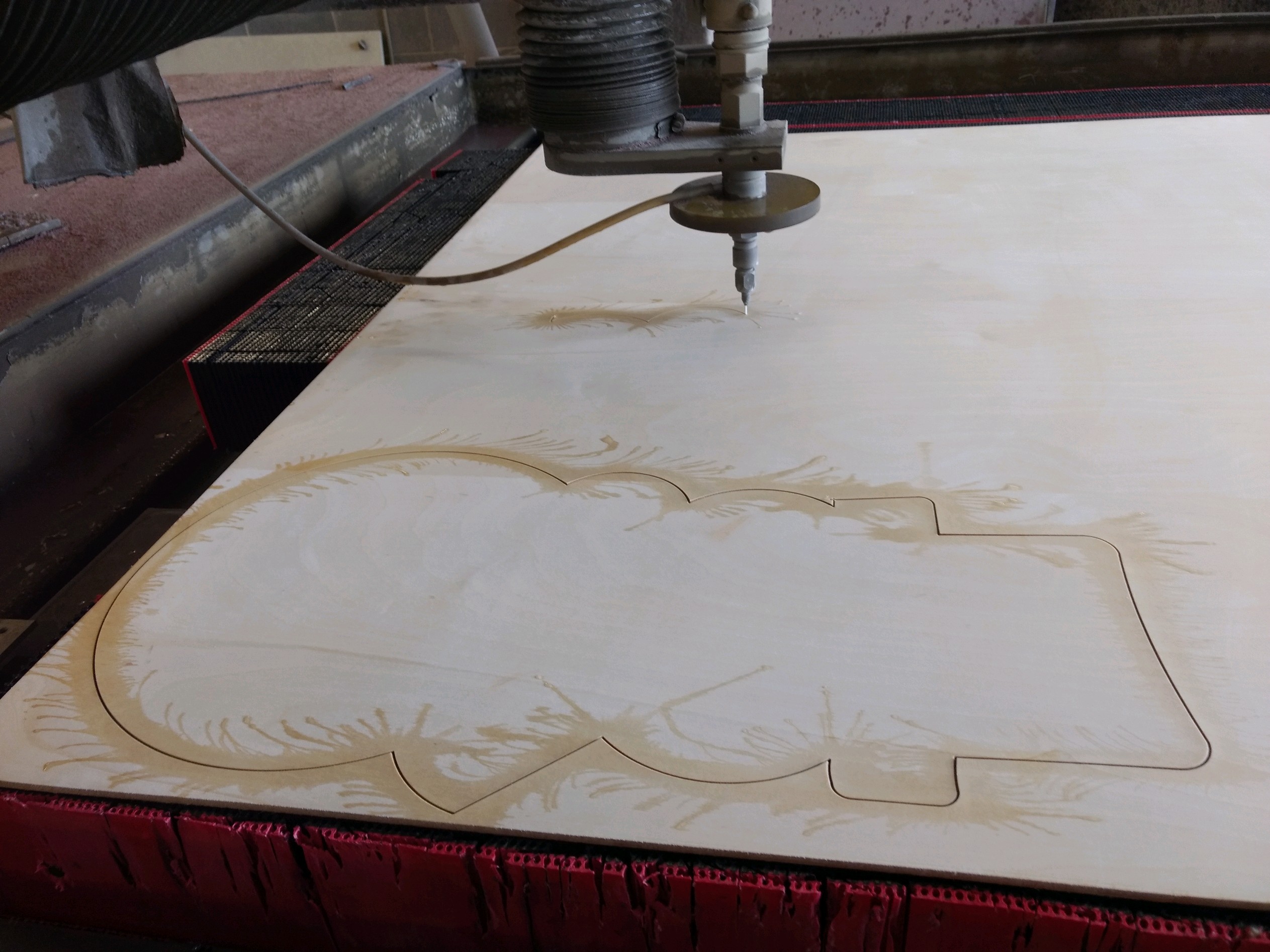 Waterjet cut snowman